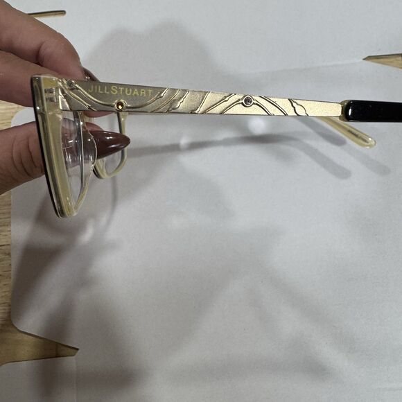 Jill Stuart JS 320-2 Eyeglasses Frames Only  53-14-135 Plastic Black Gold Bling - Picture 7 of 13